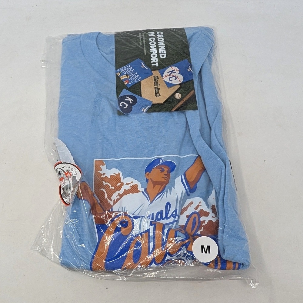 Charlie Hustle Kansas City Royals T-Shirt Mens Medium Blue Vintage Style KC Tee